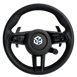 Volante Deportivo Redondo de Cuero Negro Completo para <span class=keywords><strong>Porsche</strong></span> Cayman 987 <span class=keywords><strong>S</strong></span> Design <span class=keywords><strong>Edition</strong></span> 1 Sport R 2006 a 2012 - Product Image 3