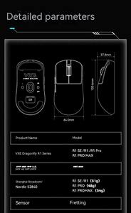 VXE <span class=keywords><strong>Dragonfly</strong></span> R1 Gaming Mouse Ratón inalámbrico Nordic 52840 PAW3395 2KHz 2,4G Office Gamer Pc Gaming - Product Image 5