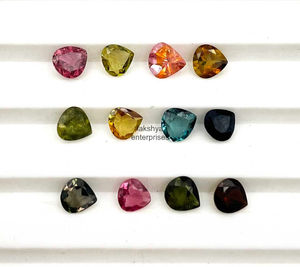 7mm Naturel Tourmaline Coeur Coupe Pierres Précieuses En Vrac Top Qualité Multi Tourmaline Calibré Pierre Pour Boucles D'oreilles Faire À Bas Prix - Product Image 1