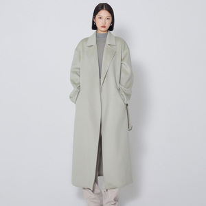 한국 럭셔리 코튼 체크 핑크 천연 멀티 컬러 울 코트 겨울 가을 코트 울 캐주얼 여성 긴 울 트렌치 코트 - Product Image 2