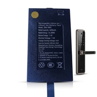 SOSLLI OEM Batterie liquide haute capacité 7,4 V universelle rechargeable 4200 mAh Garantie 5 ans 500 cycles Serrures de porte intelligentes