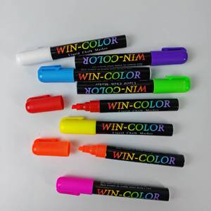 Marqueurs effaçables à <span class=keywords><strong>sec</strong></span> personnalisables avec logo, craie liquide colorée effaçable pour tableau blanc, peinture pour fenêtre et stylos marqueurs de style pinceau oblique - Product Image 2