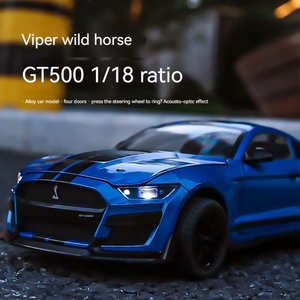 Moulé sous pression <span class=keywords><strong>1</strong></span>:18 modèle de voiture en alliage Ford <span class=keywords><strong>mustang</strong></span> GT500 modèle de voiture en alliage portes de retrait sonores et lumineuses décoration ouverte modèle de voiture en métal - Product Image 4