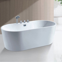 Baignoire autoportante ovale MUBI Fashion blanche pour intérieur, baignoire extra large pour adultes