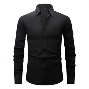 Chemise <span class=keywords><strong>blanche</strong></span> professionnelle pour homme, <span class=keywords><strong>veste</strong></span>, pull, t-shirt à manches longues, coupe slim, couleur unie avec col polo - Product Image 3