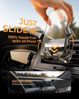 Support de téléphone de voiture à fixation par gravité pour grille d'aération, conception à glissière à serrage automatique, compatible avec les coques épaisses, mains libres, universel