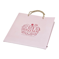 Bolsas de Cosméticos Rosadas Mate de Lujo, Ecológicas, de Cartón Color Marfil, con Logotipo Personalizado Impreso, Bolsas de Regalo Portátiles para Maquillaje y Belleza, Venta al Por Mayor