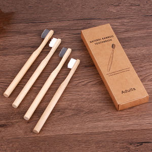 Sikat gigi bambu, sikat gigi bambu kayu yang ramah lingkungan Super lembut mudah terurai untuk dewasa dengan bebas BPA, sikat gigi bambu bulu lembut - Product Image 1