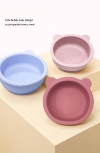 Ensemble d'alimentation pour bébé en silicone 8 pièces : bavoir, tasse, assiette compartimentée, bol, motif écureuil, sans BPA, écologique, compatible lave-vaisselle - Product Image 5