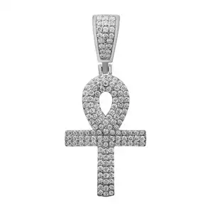 Jimat perhiasan Fashion 2024 liontin kalung salib kecil berlapis emas kustom perak murni 925 untuk pria