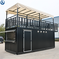 Cuisine portable en conteneur maritime, restaurant de restauration rapide en plein air, bar, café, kiosque, unité de restauration commerciale modulaire préfabriquée
