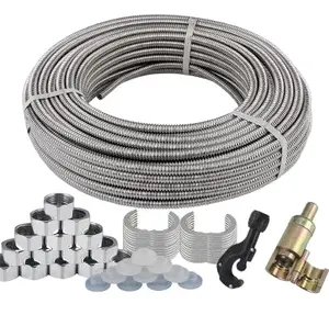 Corrugated Hose 1/8'' Inch 304 Wire Braided Ptfe Corrugated Tube Stainless Steel Corrugated Brake Hose Used In Product Processing Industry