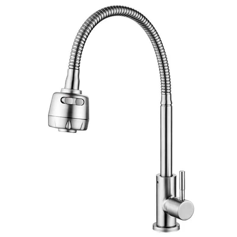 Good Price OEM Stainless Steel Pull Out Sink Tap Single Hole Single Handle Cold Water Kitchen Faucets