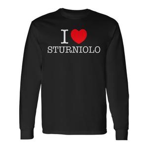 Camiseta de Manga Larga Personalizada con Nombre I Love Sturniolo, Cuello Redondo Unisex para Adultos, Impresión en Serigrafía Promocional - Product Image 1