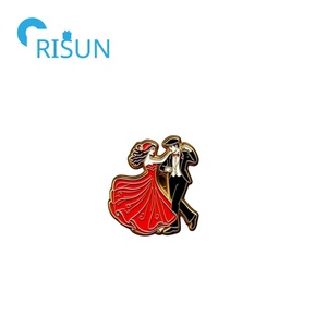 Fabricación de Metal personalizado España Baile Flamenco bailarina esmalte joyería solapa Pin broche personalizar baile Flamenco Pin insignia - Product Image 3