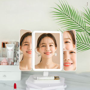 Factory Wholesale Folding 360 Degree <strong>Rectangle</strong> <strong>White</strong> Desktop <strong>Mirror</strong> Trifold Table <strong>Mirror</strong> Led Light up <strong>Mirror</strong> - Product Image 5