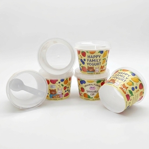 Gobelet en plastique personnalisé de 7,5 oz, 10 oz, <span class=keywords><strong>12</strong></span> oz, 16 oz pour crème glacée, yaourt glacé, pouding, avec couvercles plats anti-fuite et insert - Product Image 6