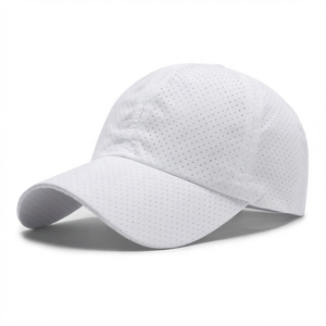 Casquette de baseball unisexe ajustée à 6 panneaux en maille respirante blanche, style vintage sportif, pour le printemps et l'été, idéale pour les activités décontractées en extérieur - Product Image 1
