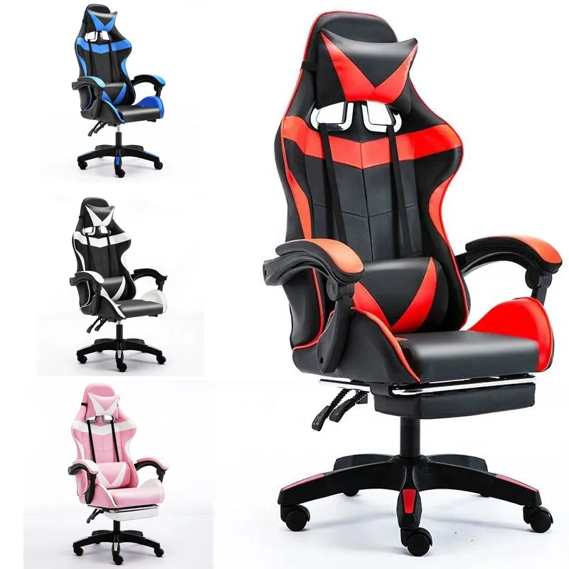 Esports oyun sandalyeleri büro sandalyeleri ev bilgisayarlar canlı akışı deri yarış sandalyeler footrest ile
