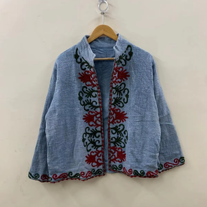 Chaqueta bordada Suzani hecha a mano, chaqueta bordada Suzani hecha a mano, ropa de invierno, chaqueta para mujer, abrigo Floral hecho a mano - Product Image 1