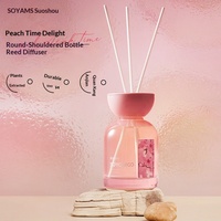 Diffuseur de parfum sans flamme, série Peach Drunk, parfum pêche, style hôtelier, arôme fleur de cerisier, décoration intérieure, diffuseur de parfum en cristal