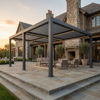 Aluminium-Lamellenpergola mit Verstellbarem Einziehbarem Dachsystem, Umweltfreundlich, Bioklimatisch, LED-Bildschirm, Naturfreundlich für Außenbereich und Balkon