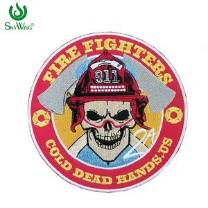 Huy Hiệu Thêu Hình Lính Cứu Hỏa 911 Cold Dead Hands Thiết Kế Đầu Lâu Ngầu Tùy Chỉnh Cá Tính Chất Lượng Cao Cho Áo Khoác Có Mũ Trùm Đầu