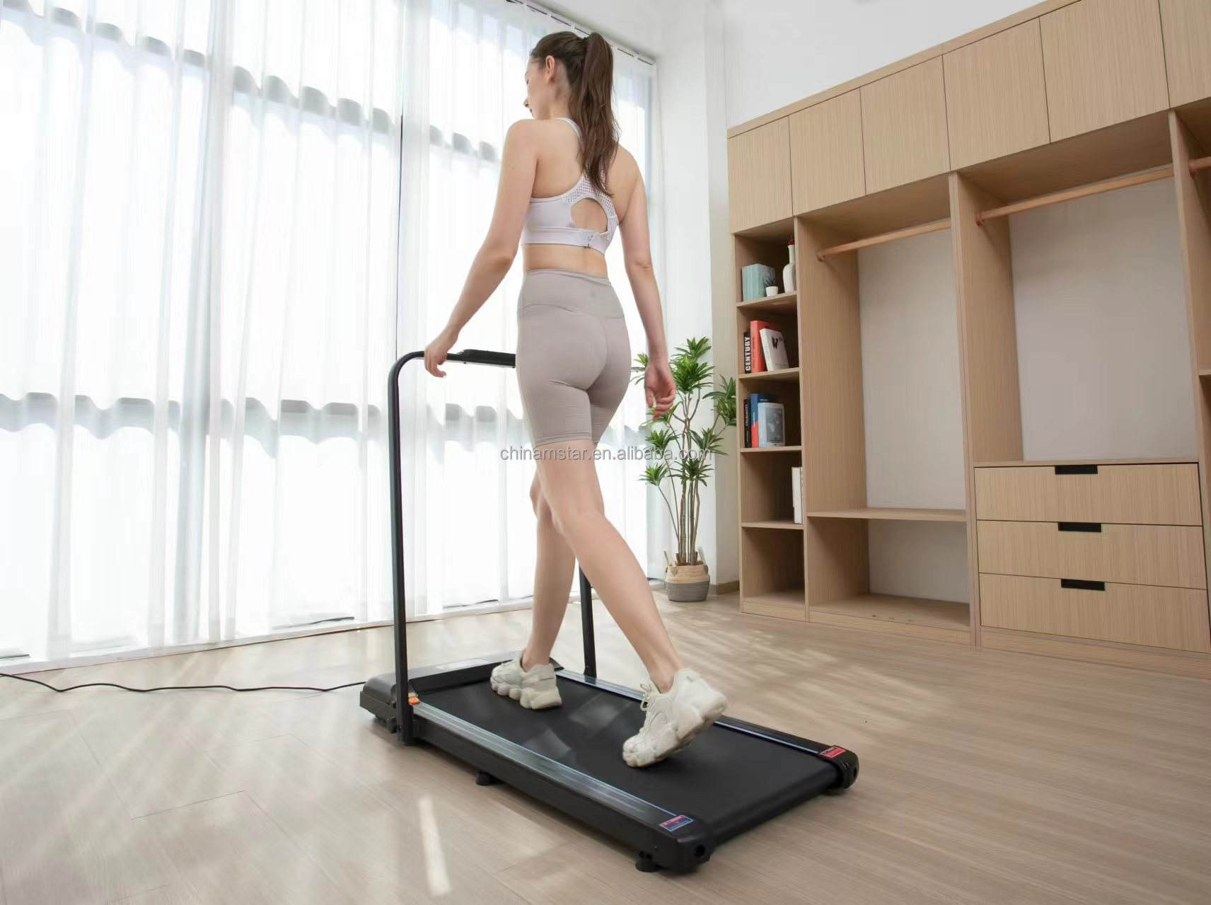 Portable Mini LED Electric Foldable Treadmill Walking Pad for Home