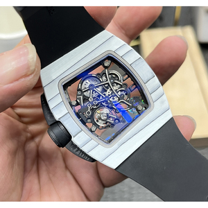 Montre de sport de luxe pour homme, haute qualité, design personnalisé, mécanique et cadran en fibre de carbone ajourée, style hip-hop - Product Image 6