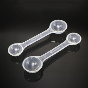 Cuchara medidora de plástico PP transparente de doble cabeza de 5ml y 10ml para cuchara de leche en polvo, cuchara de <span class=keywords><strong>dos</strong></span> cabezas para líquido de jarabe con escala - Product Image 3