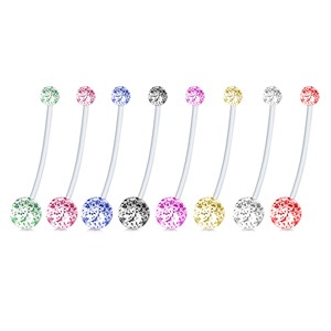 Accessoires de corps sexy anneau de ventre tige souple acrylique longue tige paillettes femmes enceintes anneau de <span class=keywords><strong>nombril</strong></span> accessoires de <span class=keywords><strong>piercing</strong></span> ventre - Product Image 3