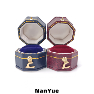 Nouvelle boîte à bagues octogonale vintage portable en papier spécial, pour fiançailles, mariage, rangement de bijoux de luxe, boîte cadeau pour bijoux - Product Image 3