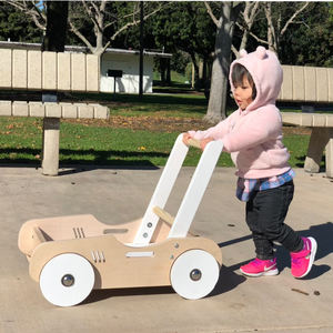 पहियों के साथ लकड़ी का बेबी वॉकर, बेबी वैगन, घुमक्कड़, बेबी वॉकर - Product Image 1