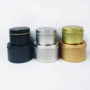 Home Decoration Candle Tins With Lid Empty Tinplate Scented Candle Pronted Jar Paint Metal Vessels Tin Gift Can