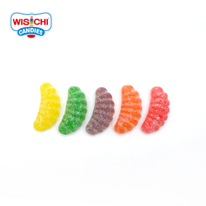 Campione gratuito caramelle di amido <span class=keywords><strong>colorate</strong></span> sfuse gommose caramelle morbide caramelle gommose arancioni sapore fruttato dolce fetta d'arancia fresca e asciutta - Product Image 5
