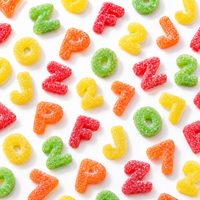 Bonbons gélifiés en forme de chiffres, vente en gros, halal, blocs de bonbons gélifiés, bonbons et friandises acidulés aux fruits, bonbons gélifiés bon marché à marque privée