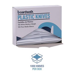 Couteaux à découper en polystyrène de poids moyen KNIFEMWPSCT, style moderne, blanc - Boîte de 1000 - Product Image 4