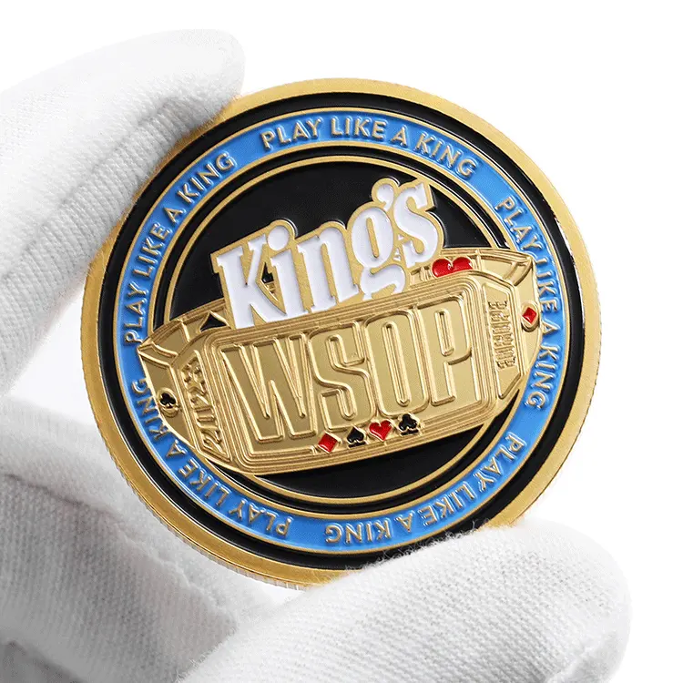 Factory made zinc alloy gold plated metal poker chip coin custom soft enamel 3d game souvenir challenge coins