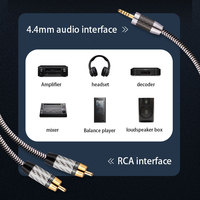 Câble en cuivre monocristallin 7N de qualité audiophile pour appareil équilibré 4,4 mm vers double RCA