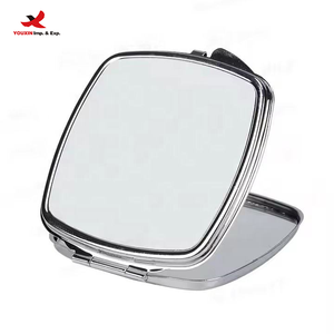 Miroir de poche cosmétique personnalisé en métal double face, vente directe en gros, réduction sur les achats multiples, cadeau original - Product Image 1