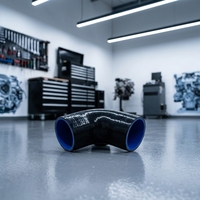 Tuyau en silicone coudé à 45 degrés, noir à l'extérieur, rouge à l'intérieur, renforcé, pour modification automobile