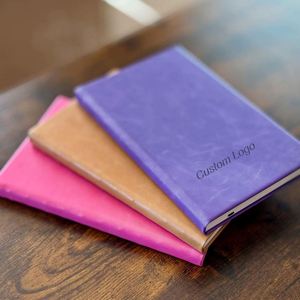 Luxury PU Leather <b>A5</b> Printed <b>Notebook</b> with Customized Logo High Quality <b>Lined</b> Pages and Spiral Binding - Product Image 1