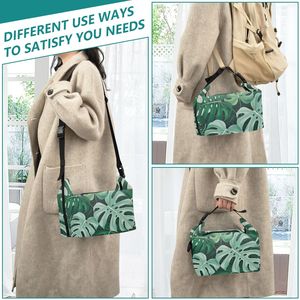 Deep Green Monstera Tropical Print Custom Insulated Lunch Bag, Cooler Bag for Picnic BBQ Food Takeout Delivery - Product Image 6