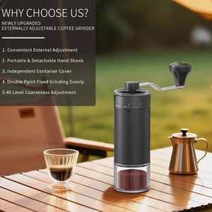 Moulin à café portable en alliage d'aluminium, moulin à café manuel à meules coniques - Product Image 3
