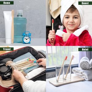Caja de Cartón Kraft Ecológica y Biodegradable para Kit Dental de Hotel, Cepillo de Dientes y Pasta Dental, para Adultos y Niños, con Cerdas de Nailon Suaves - Product Image 5