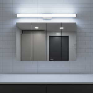 Luminaire de salle de bain 41 pouces, barre murale LED nickel brossé, blanc froid 6000K, design moderne en aluminium, lampe de miroir - Product Image 2