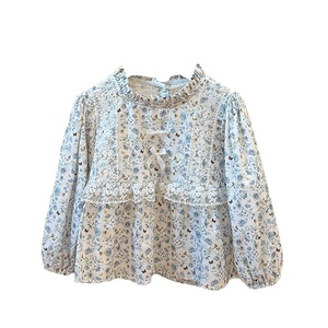 Camicia Floreale per Ragazze in Cotone con Pizzo, Maniche Lunghe, Stile Francese Dolce - Product Image 5