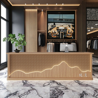 Comptoir incurvé pliable laqué minimaliste moderne pour réception d'hôtel magasin de détail service à la clientèle utilisation de bureau et d'hôpital