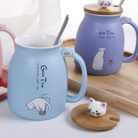 Grande tasse en céramique personnalisable, tasse à café multicolore de 400 ml avec un design de dessin animé mignon, réutilisable, passe au lave-vaisselle et au micro-ondes