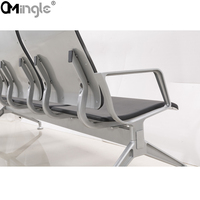 Chaise d'attente en aluminium PU, prix d'usine, siège d'aéroport, hôpital, clinique, banc de salle d'attente avec chargeur d'alimentation USB